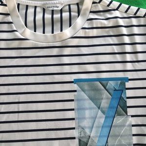 Mind Bridge Striped all over shirt with a graphic